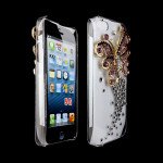 Wholesale iPhone 5S 5 3D Clear Crystal Diamond Case (Purple Butterfly)